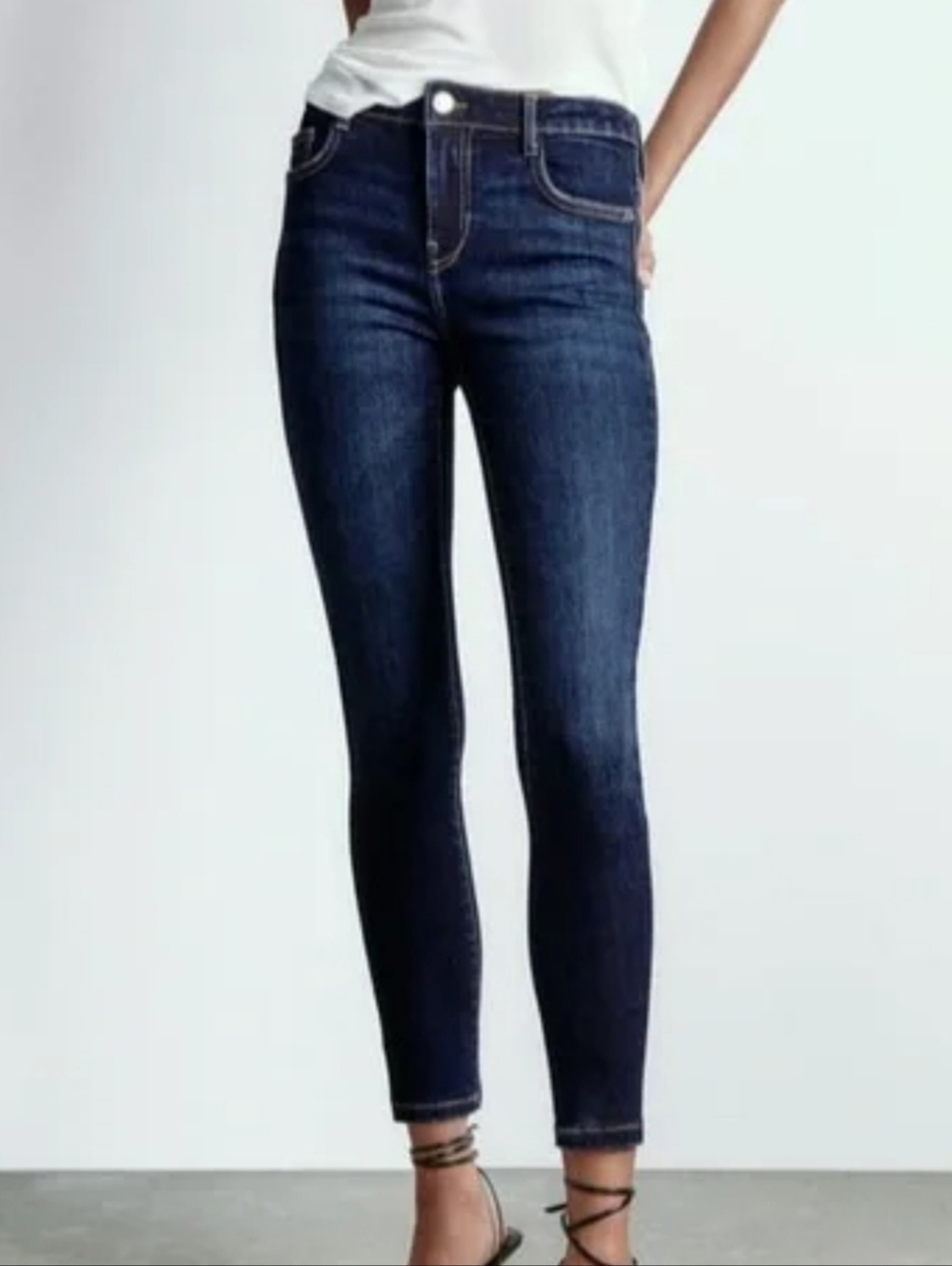 Zara Dark Blue Ankle Skinny Jeans - Women